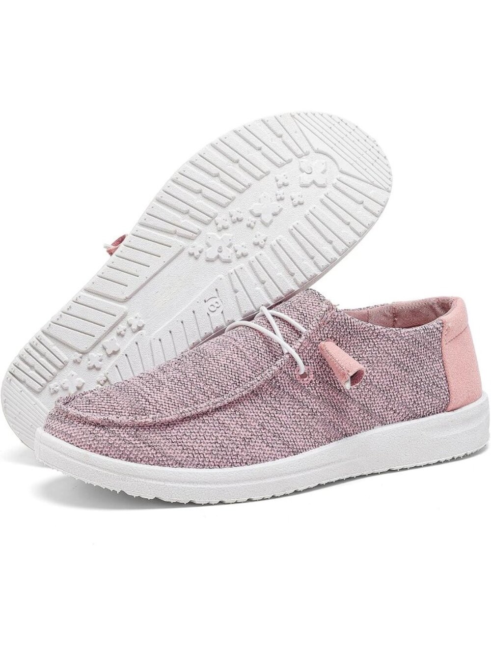 🆕Women's Pink Loafers Casual Slip-On Canvas Shoes Breathable Lightweight